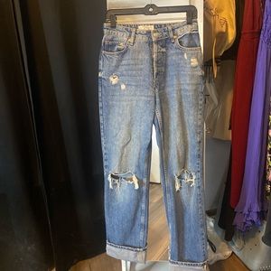 Free people distressed low rise jeans